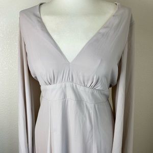 Show Me Your Mumu Venus Long Sleeve Pale Blush TaupeBridesmaid Dress in Medium